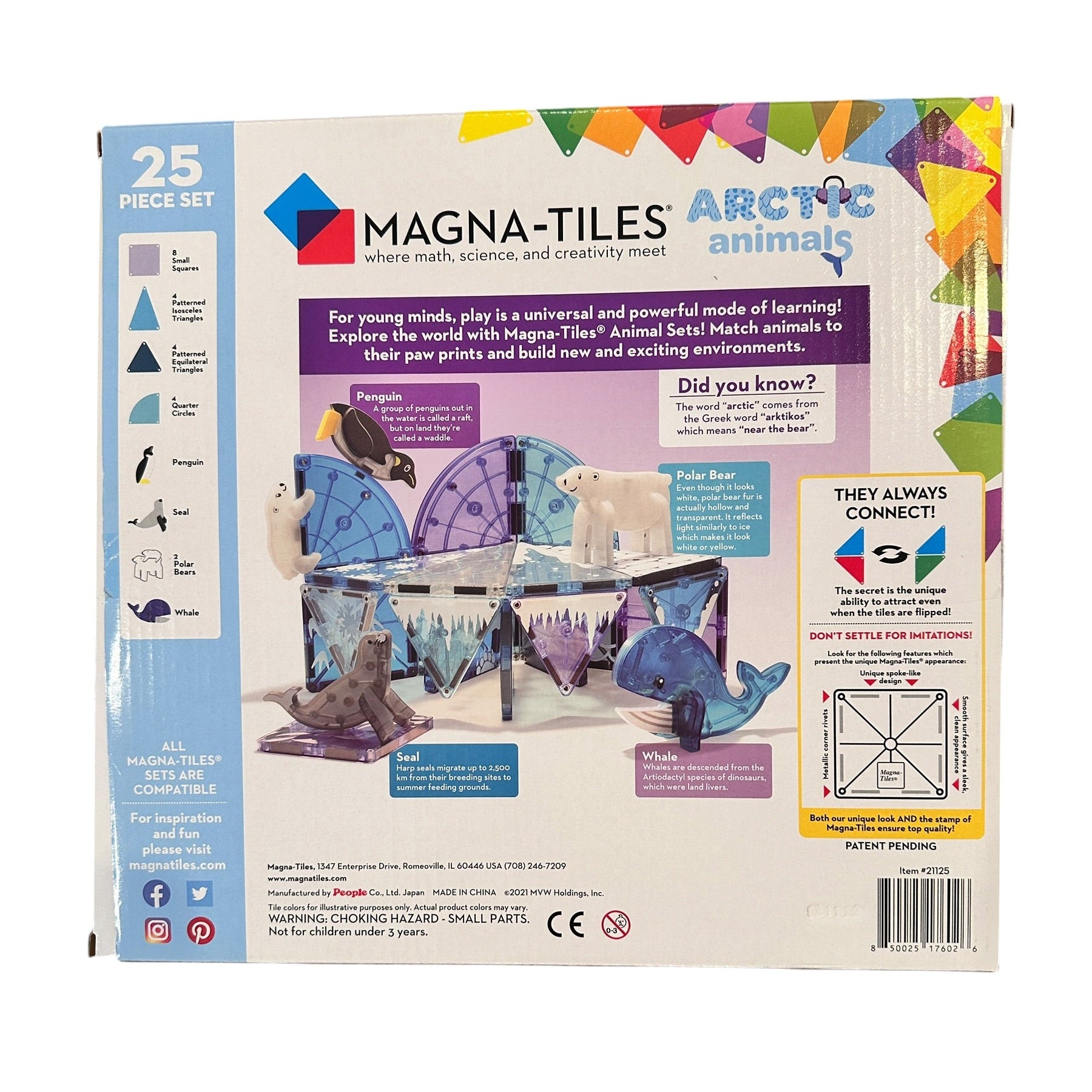 25 Piece Magnatiles Arctic Animals Set