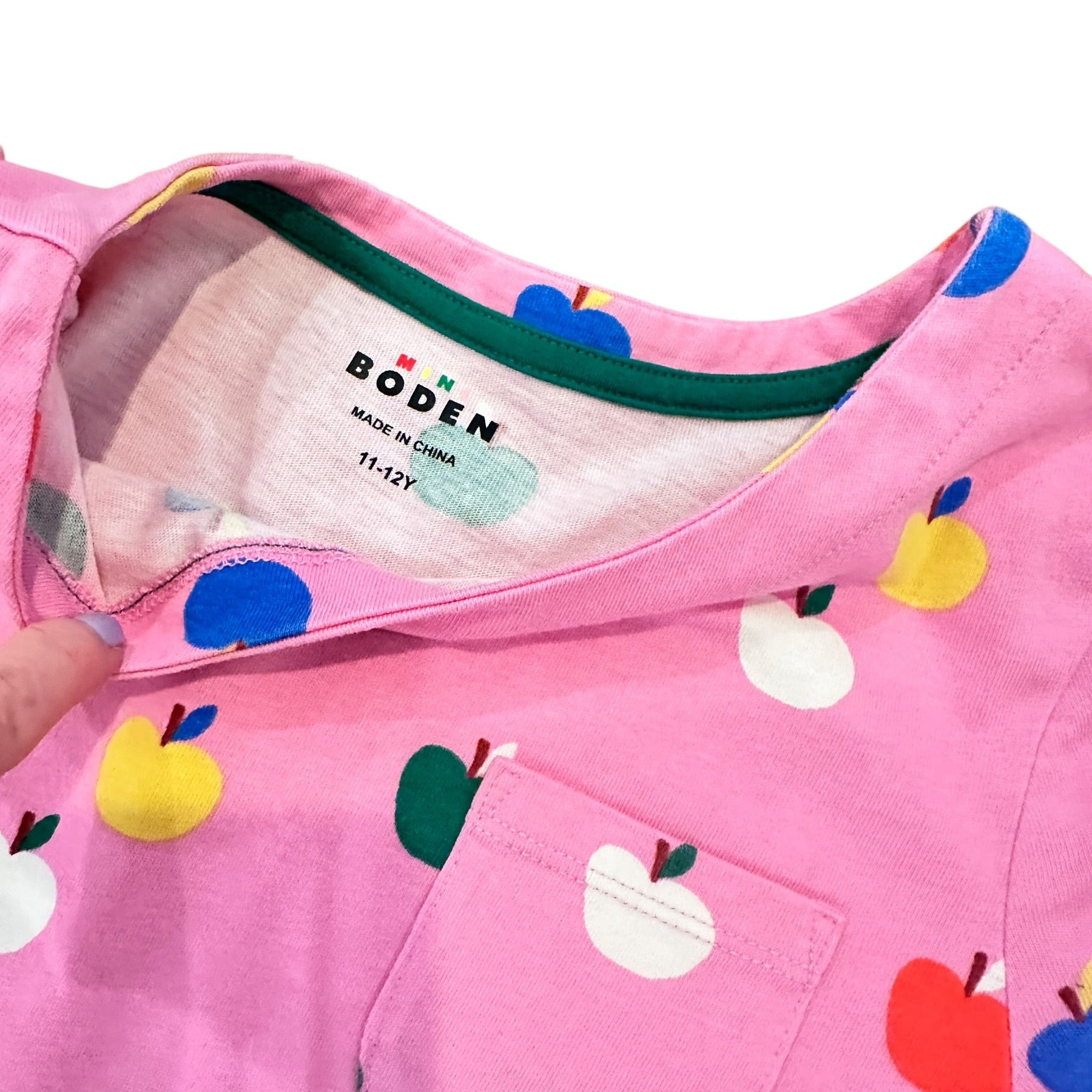 Youth Size 11/12 - Mini Boden Apple T-Shirt Dress with Pockets