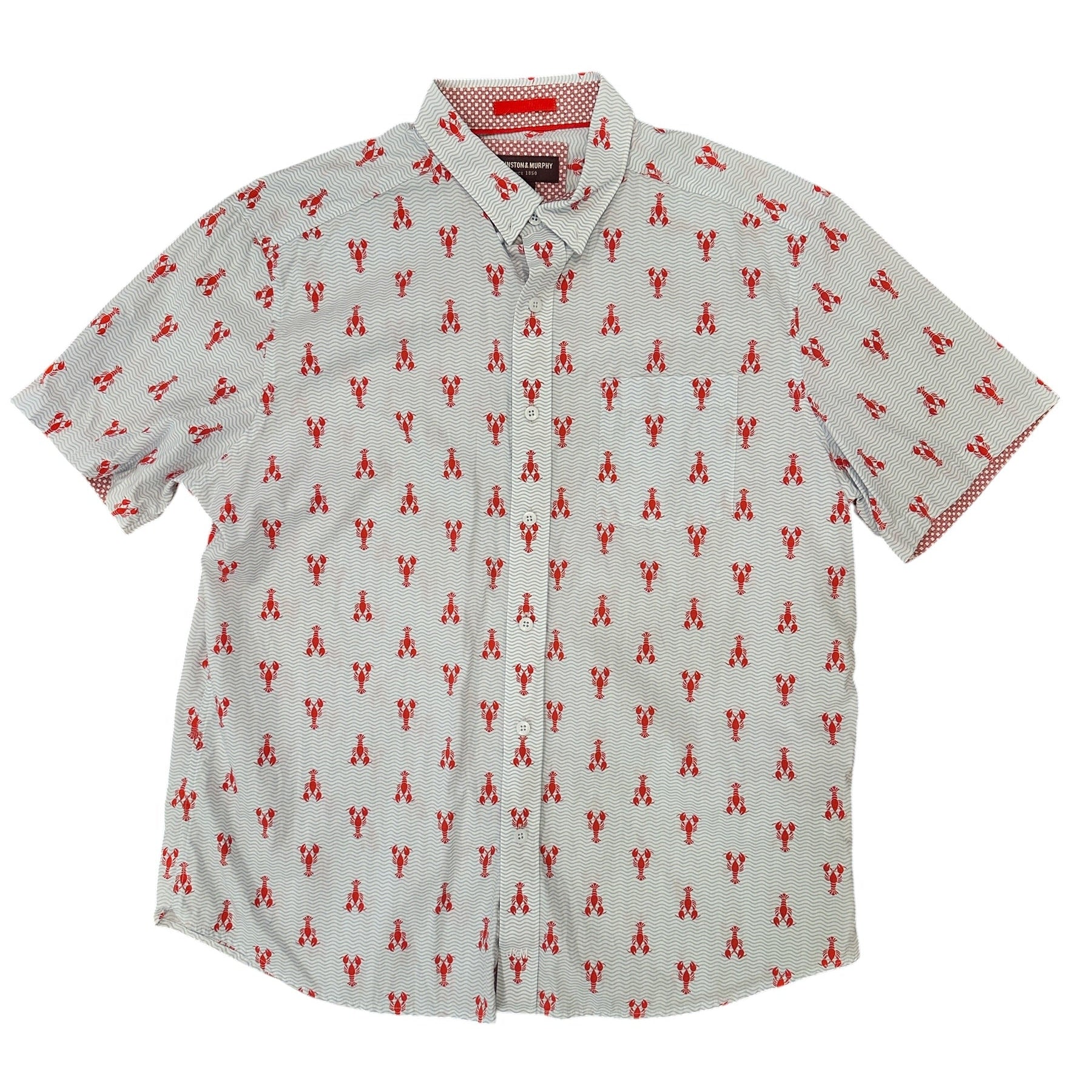 Size Large - Johnston & Murphy Lobster Short Sleeve Shirt