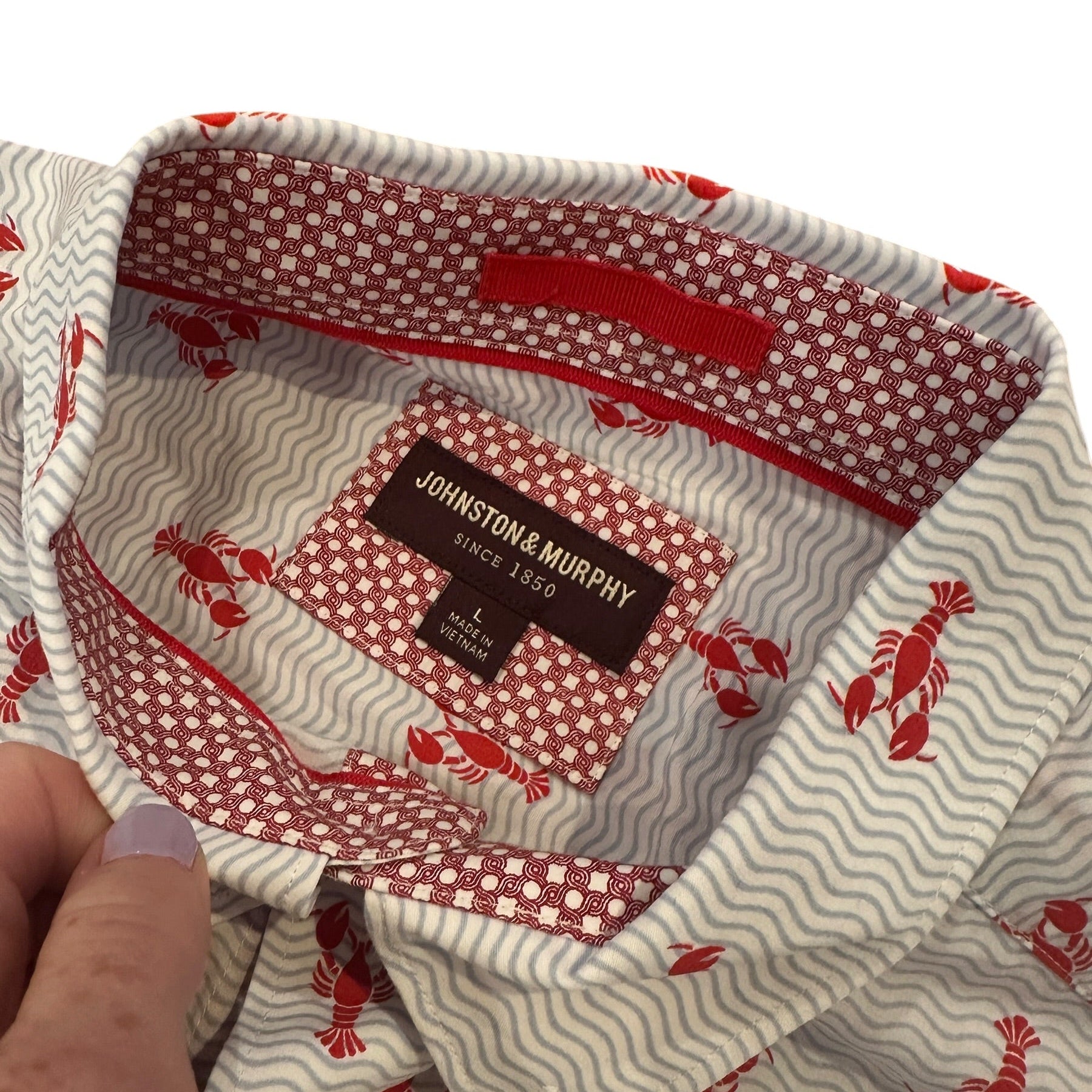 Size Large - Johnston & Murphy Lobster Short Sleeve Shirt