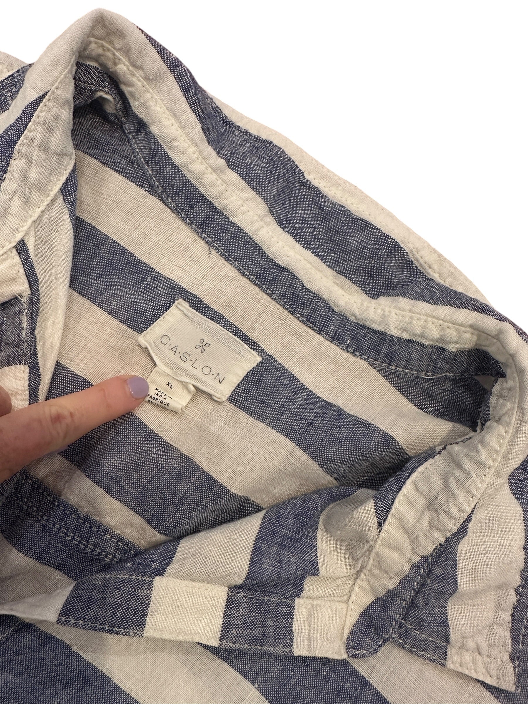 Size XL - Caslon Stripe Linen Dress or CoverUp