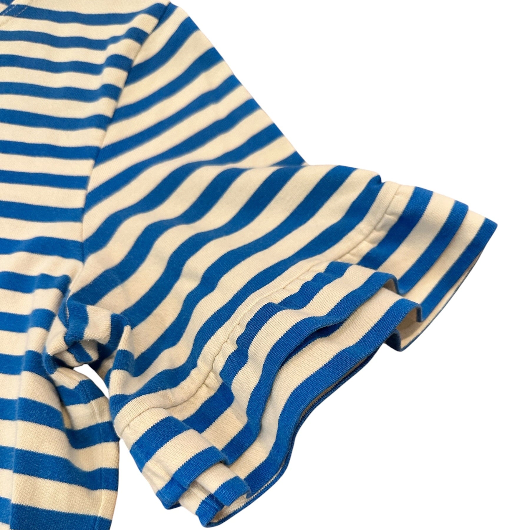 Size Medium - J. Crew Stripe Jersey Blouse with Ruffle Sleeve