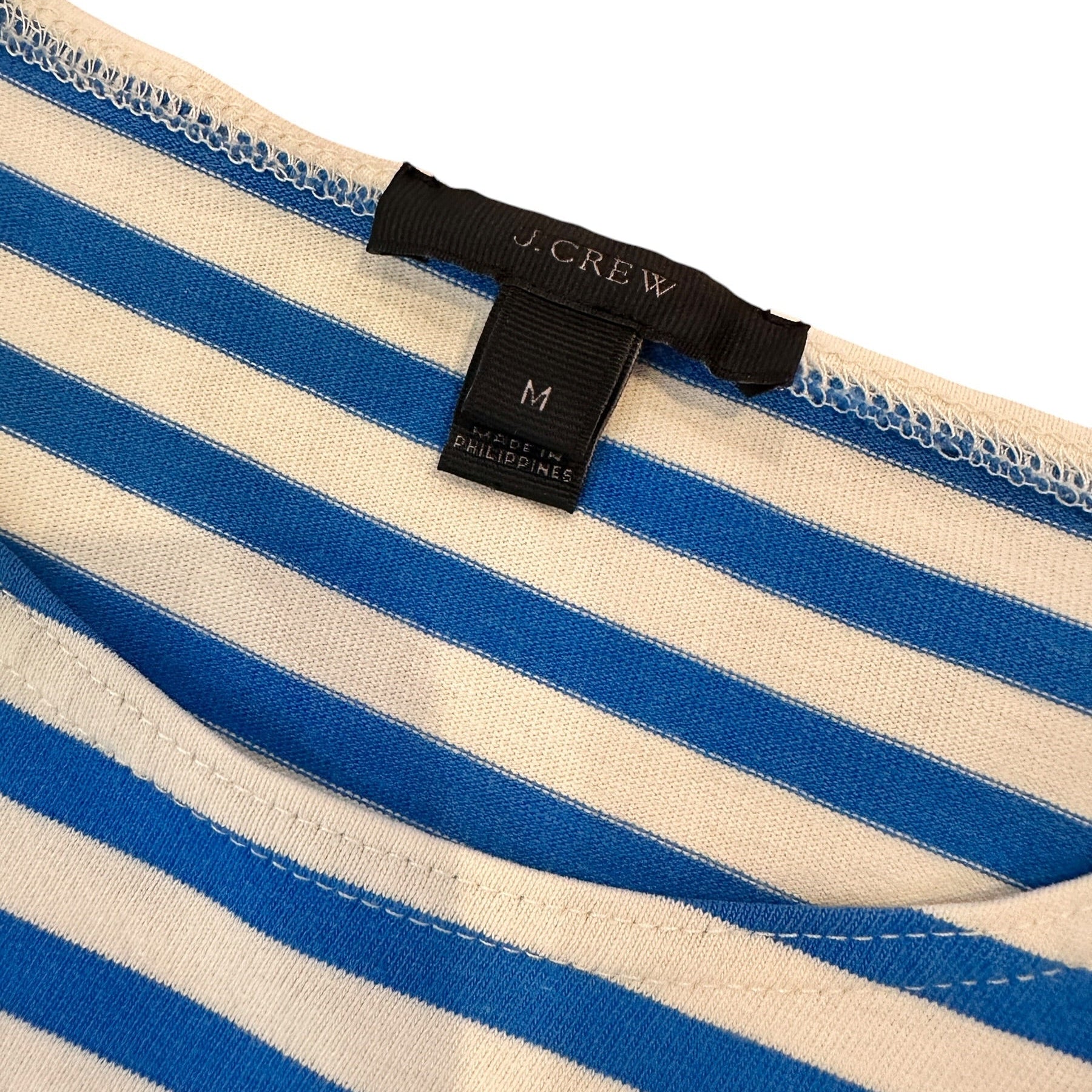 Size Medium - J. Crew Stripe Jersey Blouse with Ruffle Sleeve