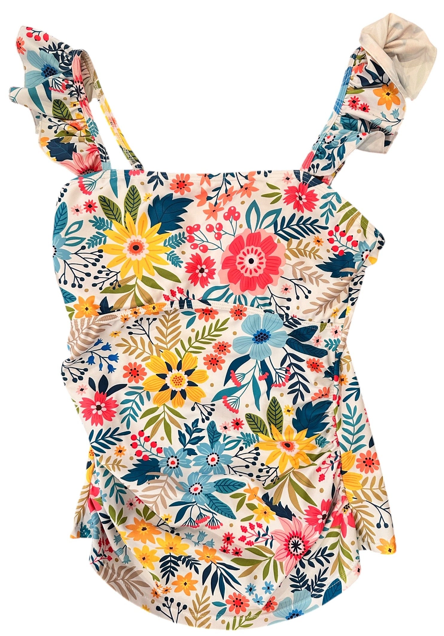 Size Small - Floral and Ruffle Tankini Top