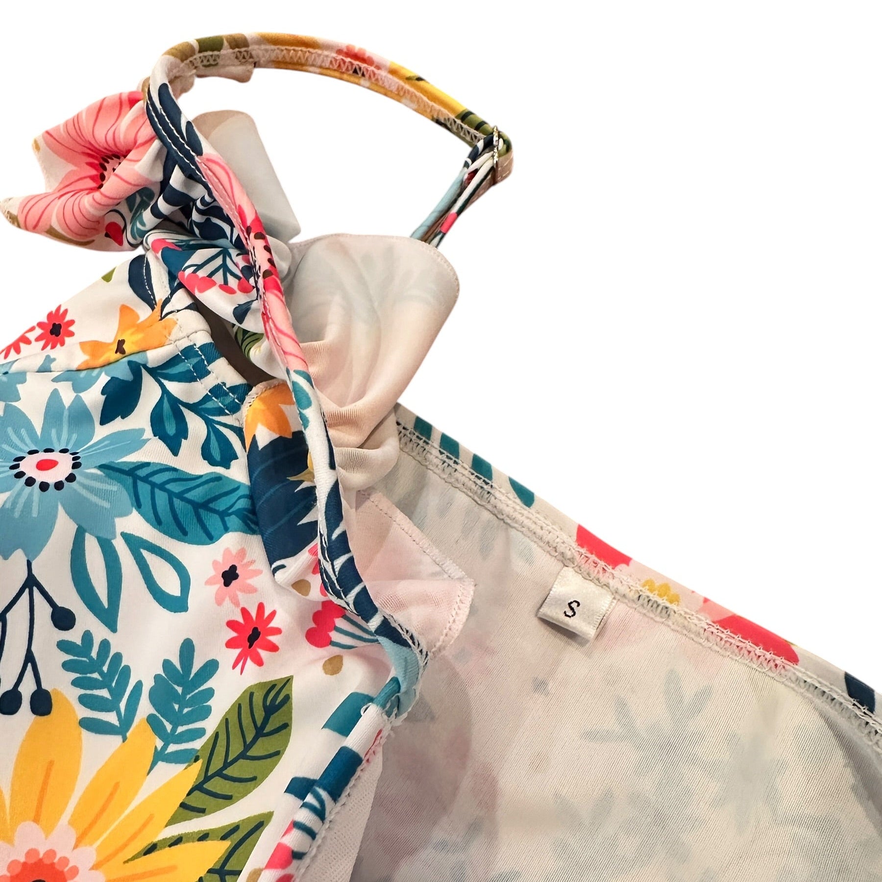Size Small - Floral and Ruffle Tankini Top