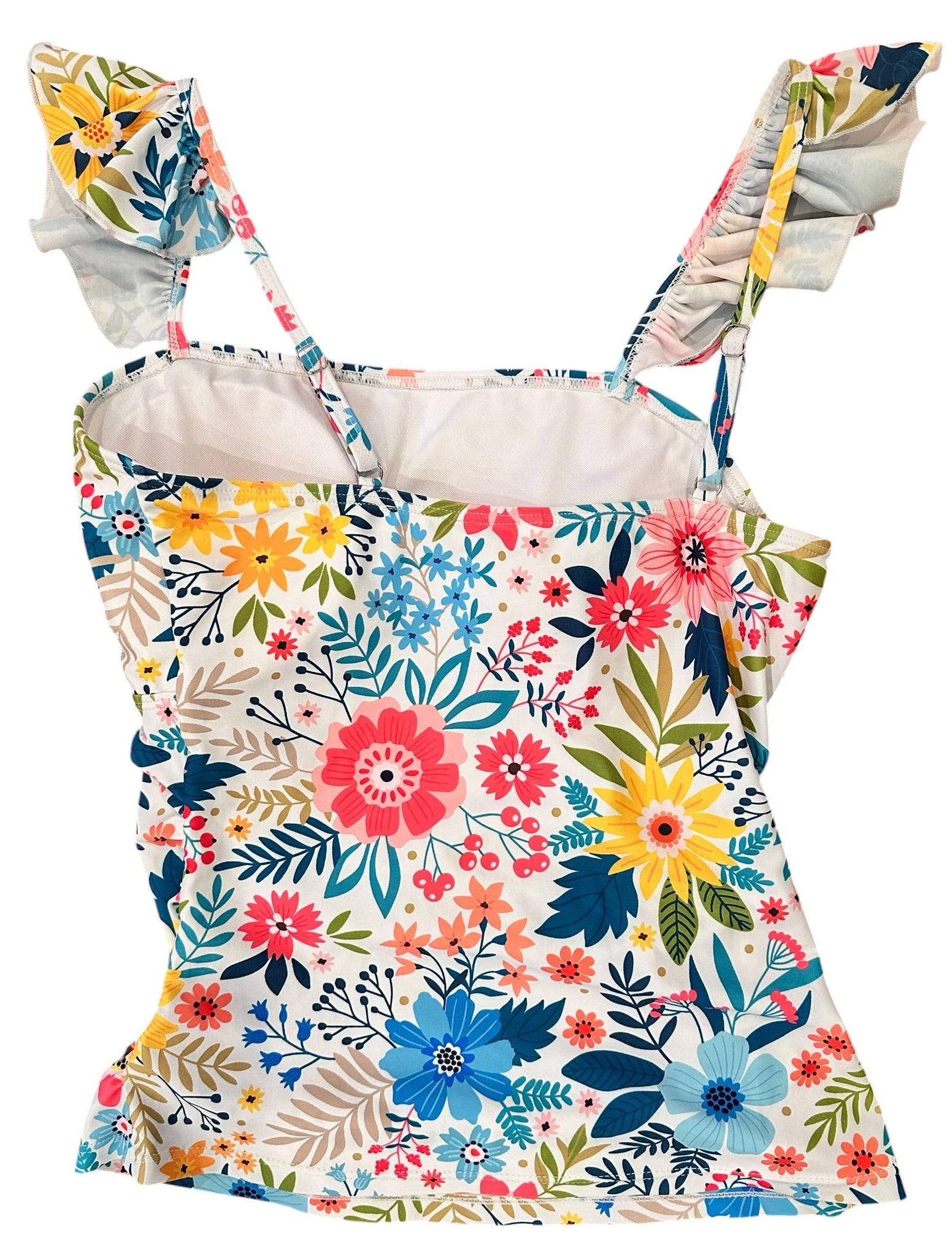 Size Small - Floral and Ruffle Tankini Top