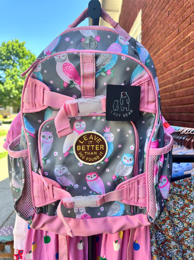 Leave it Better Than You Found It Owl Backpack