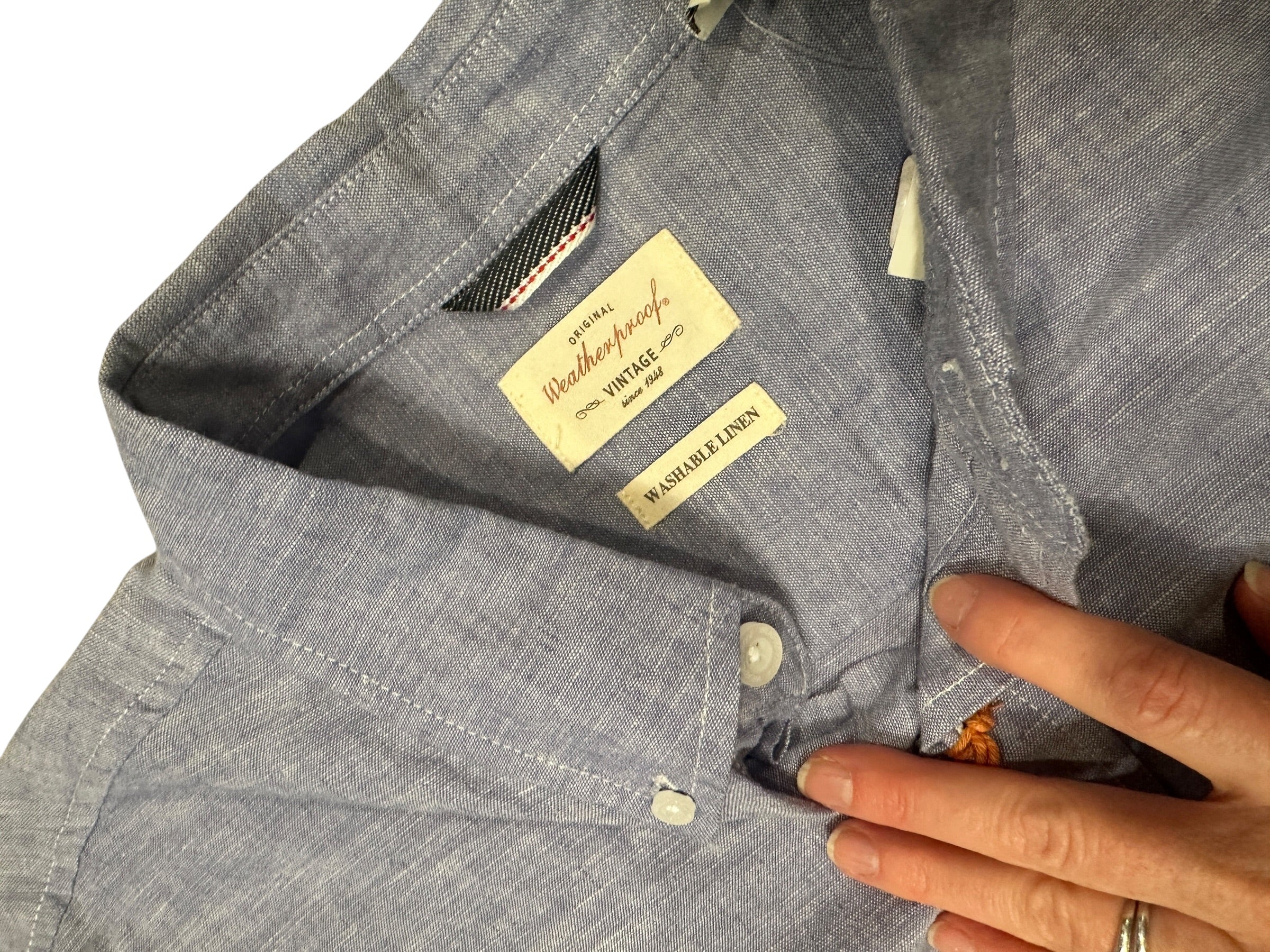 Size Large - Weatherproof Linen Long Sleeve Shirt