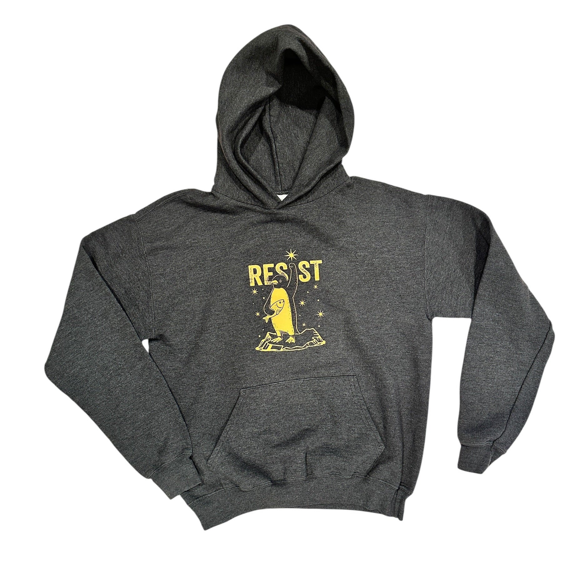 Resist Grey Hooded Sweatshirt - Upcycled