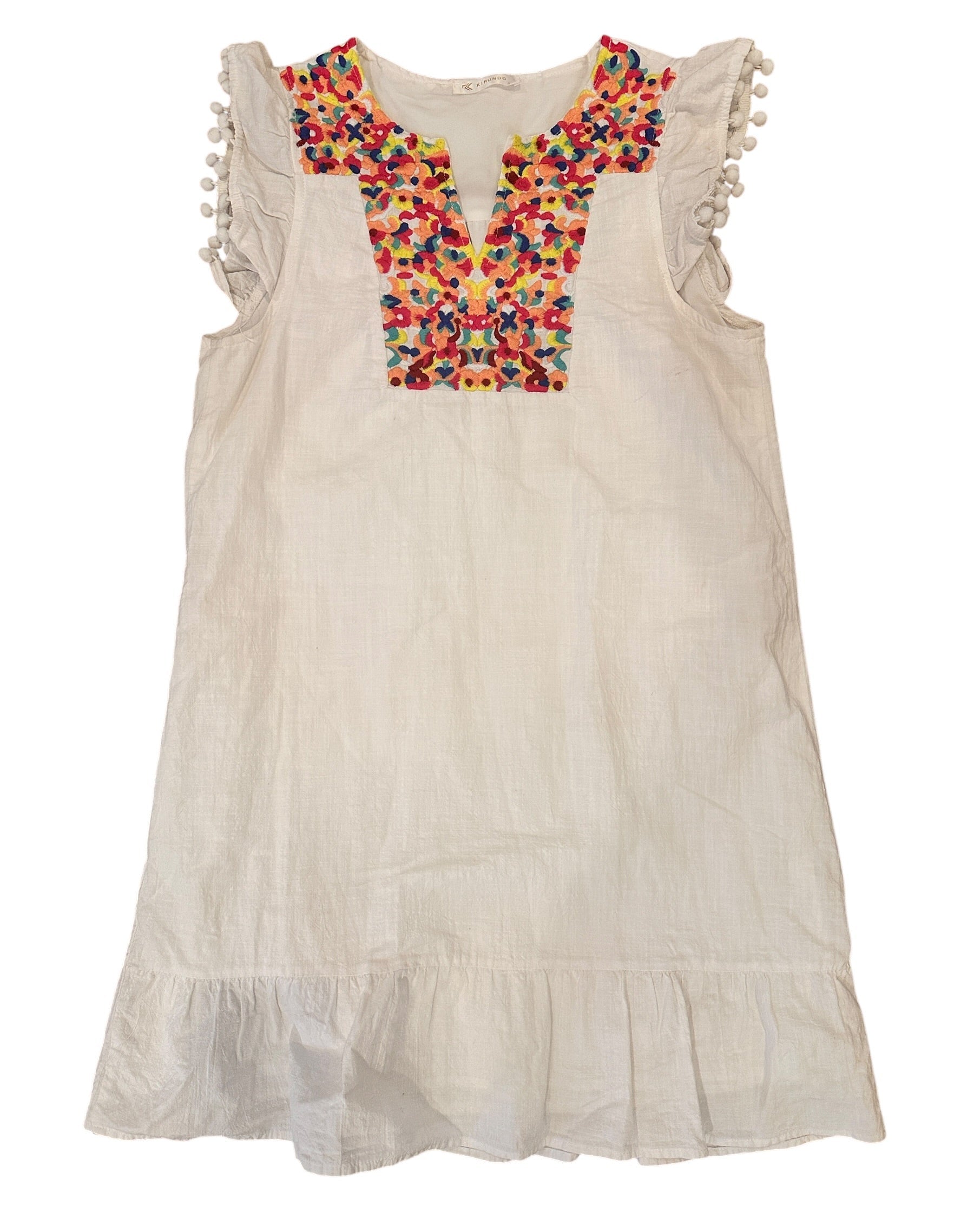 Size Small - Kirundo Linen and Embroidered Dress