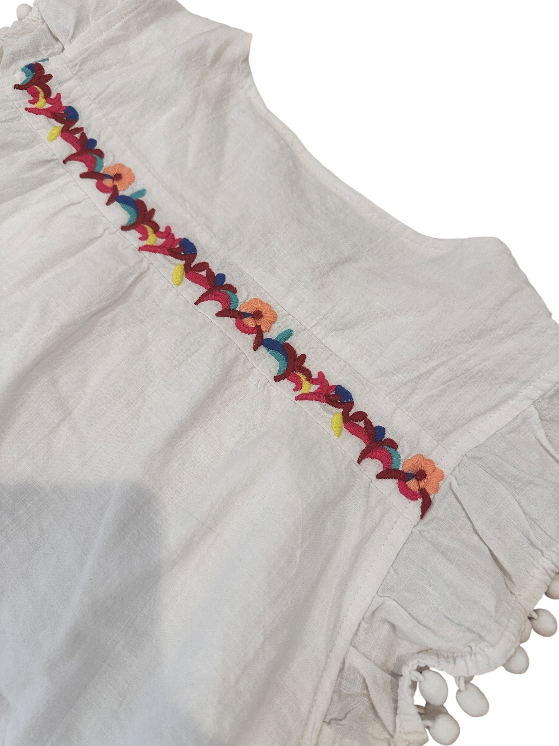 Size Small - Kirundo Linen and Embroidered Dress