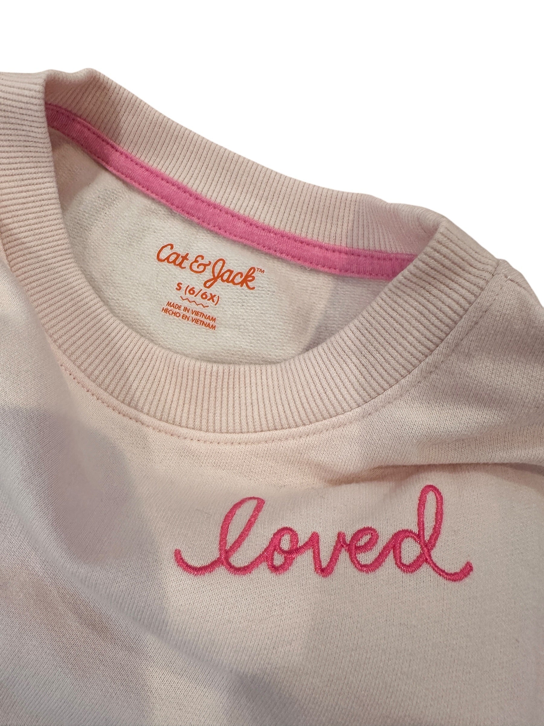Youth Size S (6/6X) - Cat & Jack Loved Sweatshirt