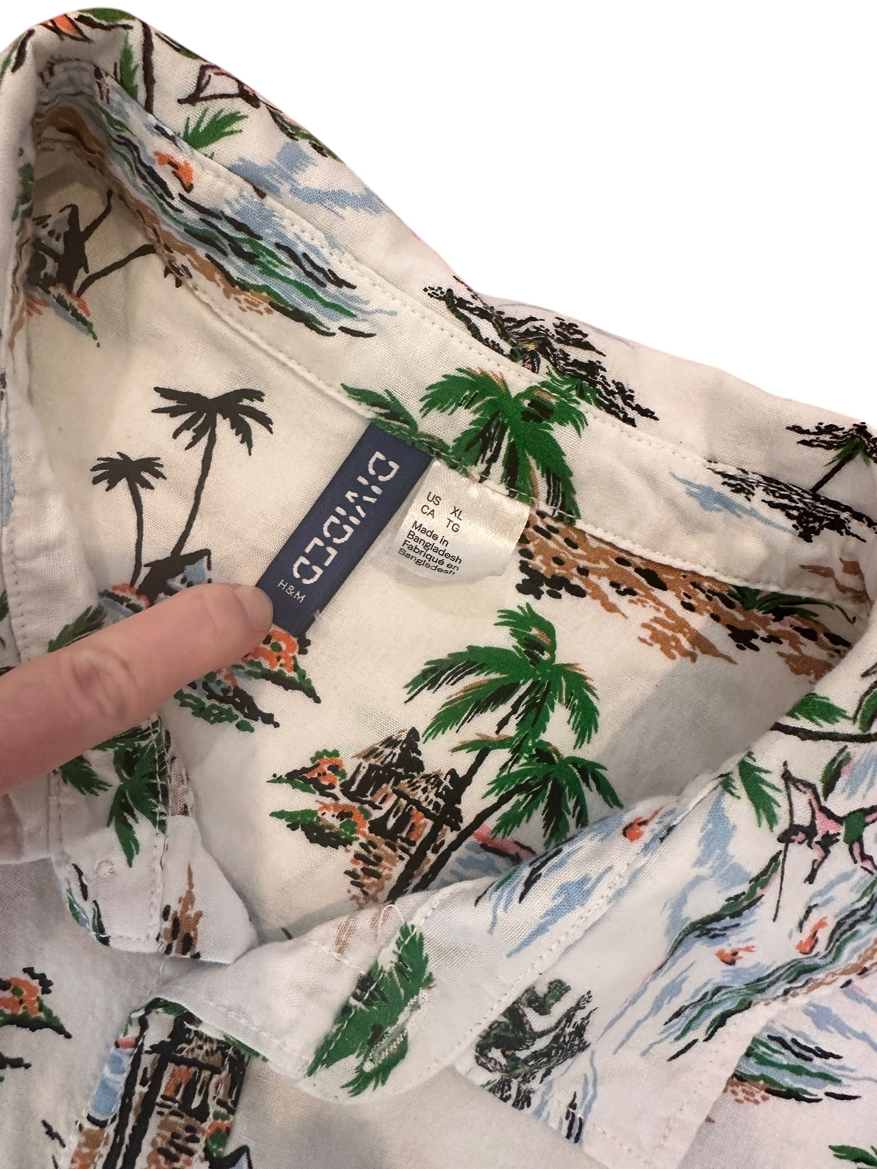 Size XL - H&M Short Sleeve Linen Shirt