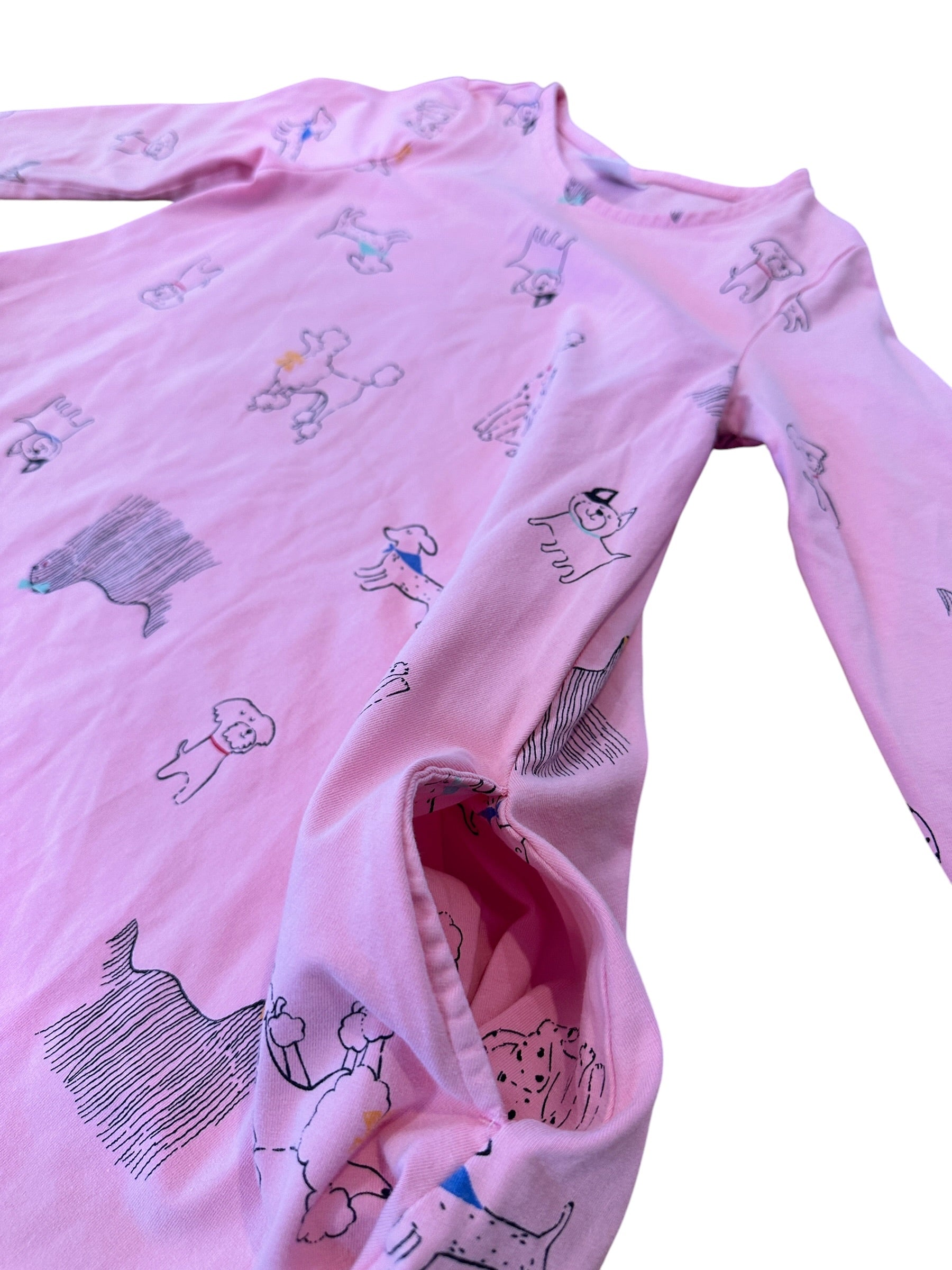 Youth Size 6/7 - Hanna Andersson Pink Dog Dress with Pockets