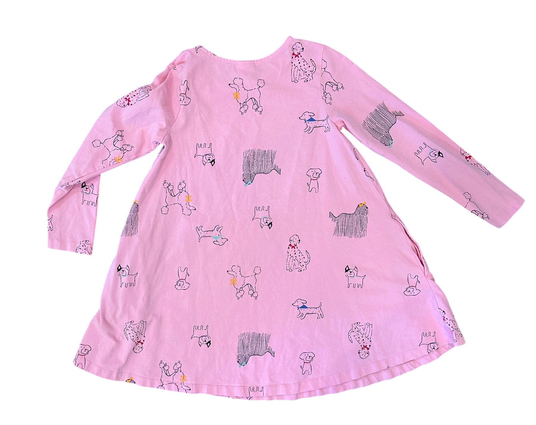 Youth Size 6/7 - Hanna Andersson Pink Dog Dress with Pockets