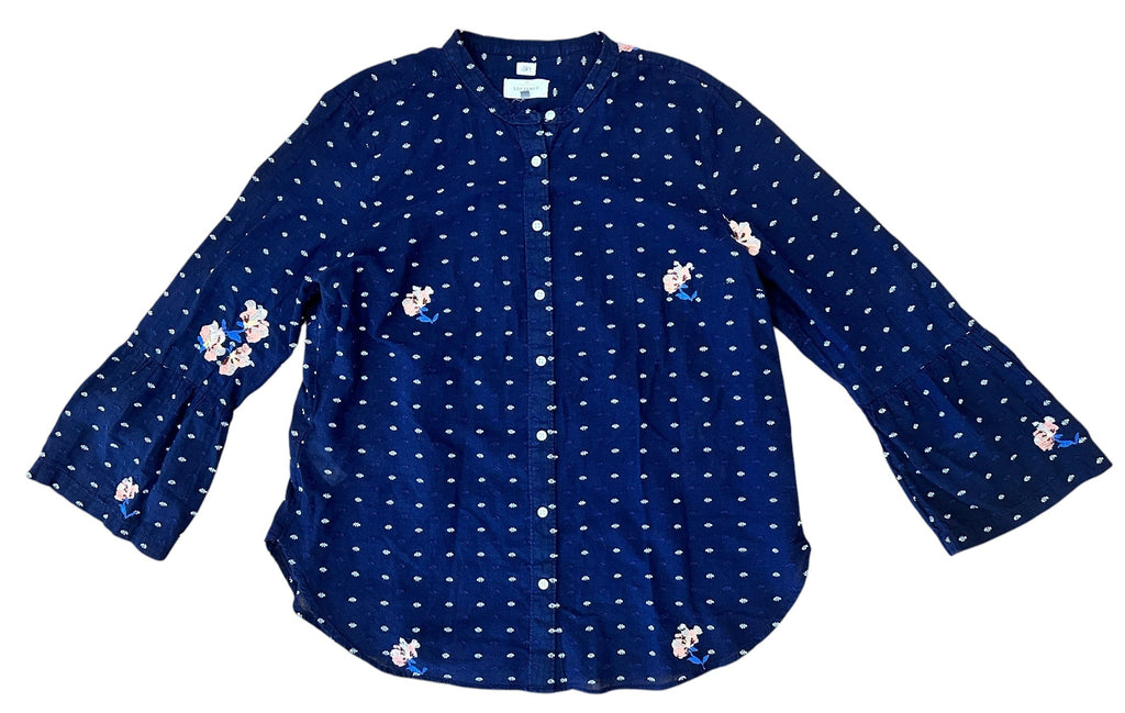 Size Large - LOFT Embroidered Long Sleeve Blouse