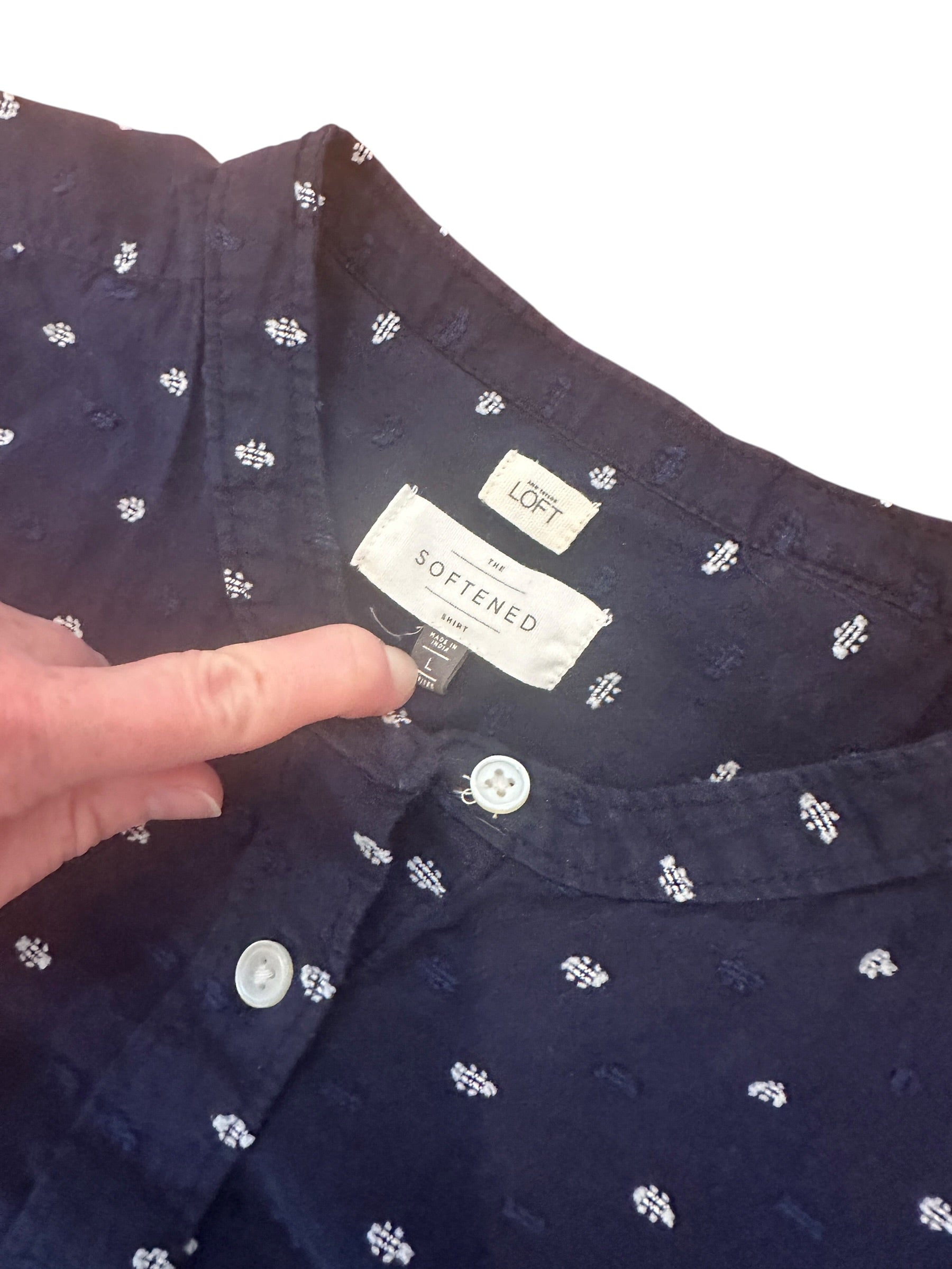 Size Large - LOFT Embroidered Long Sleeve Blouse