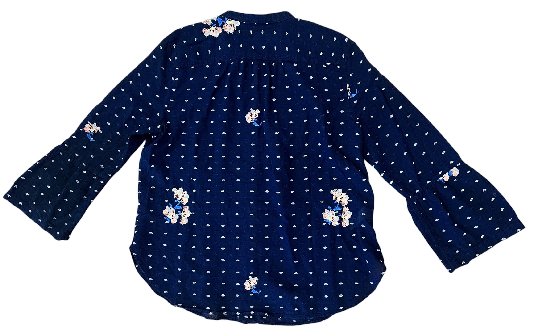 Size Large - LOFT Embroidered Long Sleeve Blouse