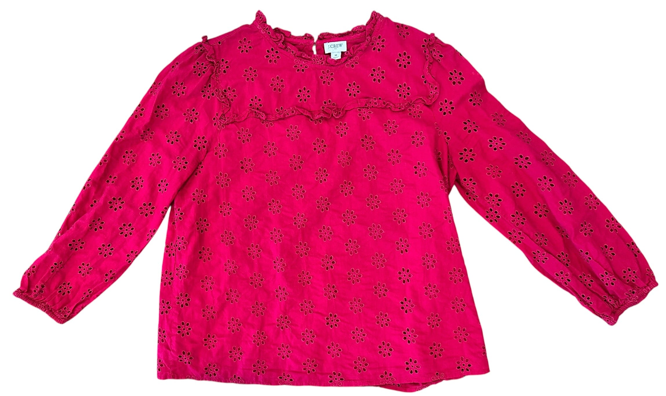 Size Medium - J. Crew Lined Eyelet Long Sleeve Top