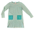 Youth Size 7 - CrewCuts Stripe Long Sleeve Dress with Pockets