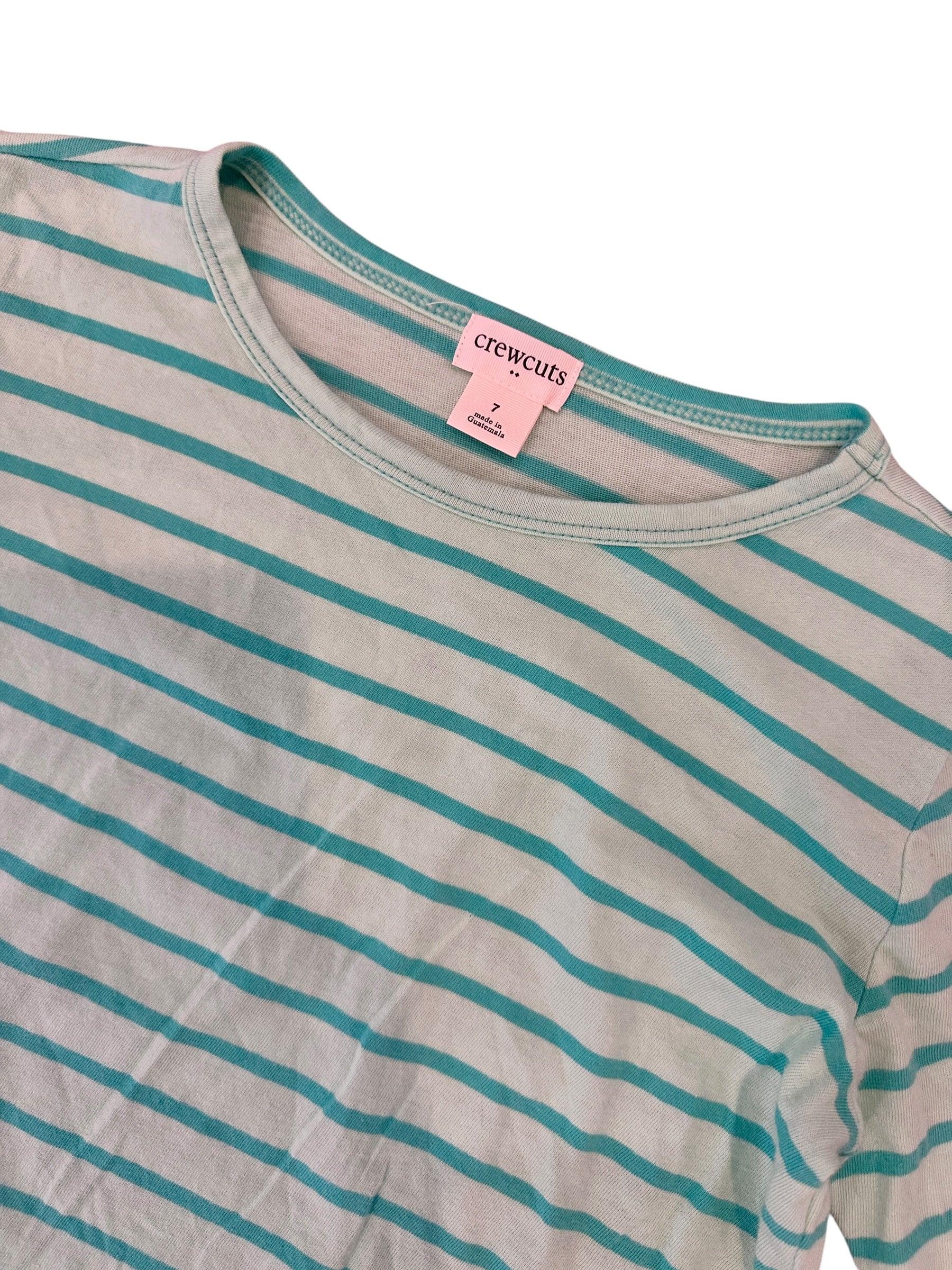 Youth Size 7 - CrewCuts Stripe Long Sleeve Dress with Pockets