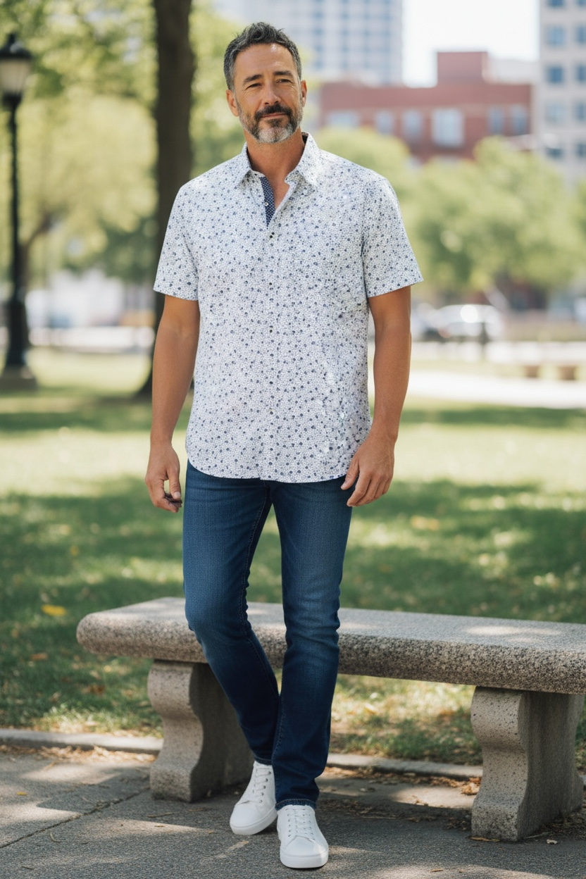 Size Medium - Michael Brandon Short Sleeve Shirt